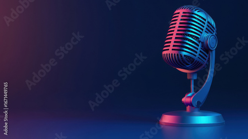 minimalist international podcast day banner with bold microphone