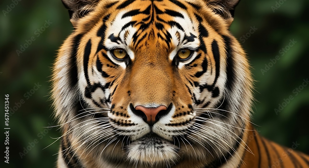 Fototapeta premium Majestic Bengal Tiger Face Close-up Portrait.