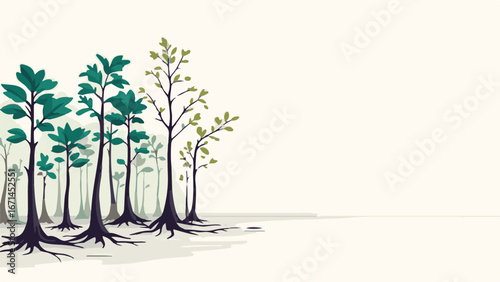 Mangrove trees on water shore