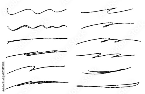 鉛筆で描いた手書き線