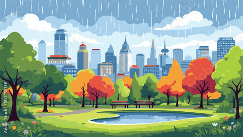 City skyline urban view