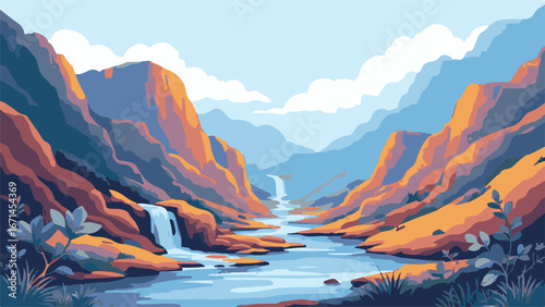 Rocky valley landscape scenery