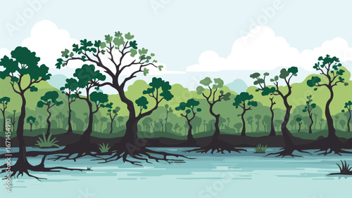 Mangrove swamp tree roots