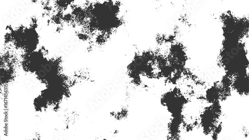 Abstract black and white texture with irregular cloudy patches and rough edges. Ink blots or smoky clouds spread distressed and grunge texture. Overlays, backgrounds, or artistic effects visual.