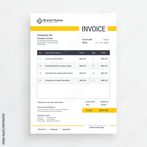 invoice template design