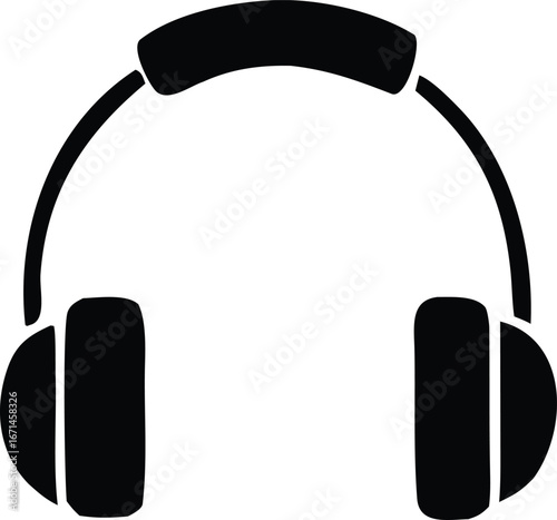 Stylish black headphones icon for music lovers and audio enthusiasts high-quality graphic design for digital use