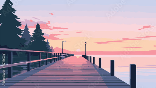 Wooden pier extending into ocean