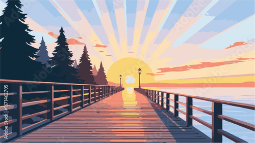 Wooden pier extending into ocean