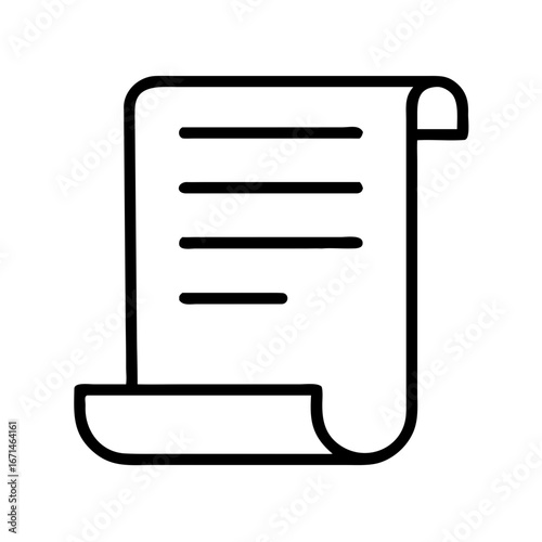 Scroll of paper. Icon in minimalistic style  