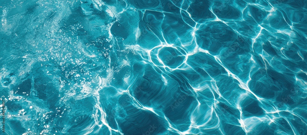 Obraz premium Abstract turquoise water surface with light reflections