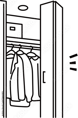 折れ戸のついたクローゼット_線画