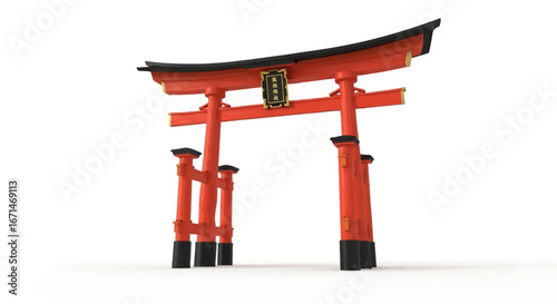 Collection of Japanese Torii Gate Icons. Set of traditional red Shinto shrine archway illustrations in various flat vector styles