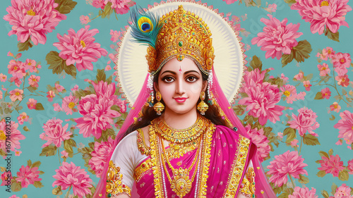 beautiful goddess head of laxmi mata