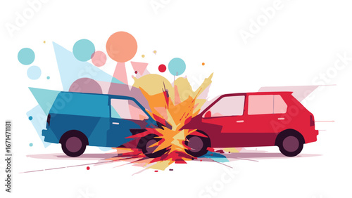 Car Crash Accident Illustration