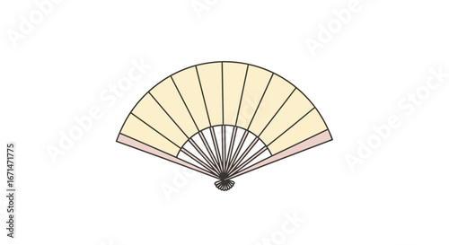 Elegant Hand Fan Illustration A Classic Accessory for Cooling and Style