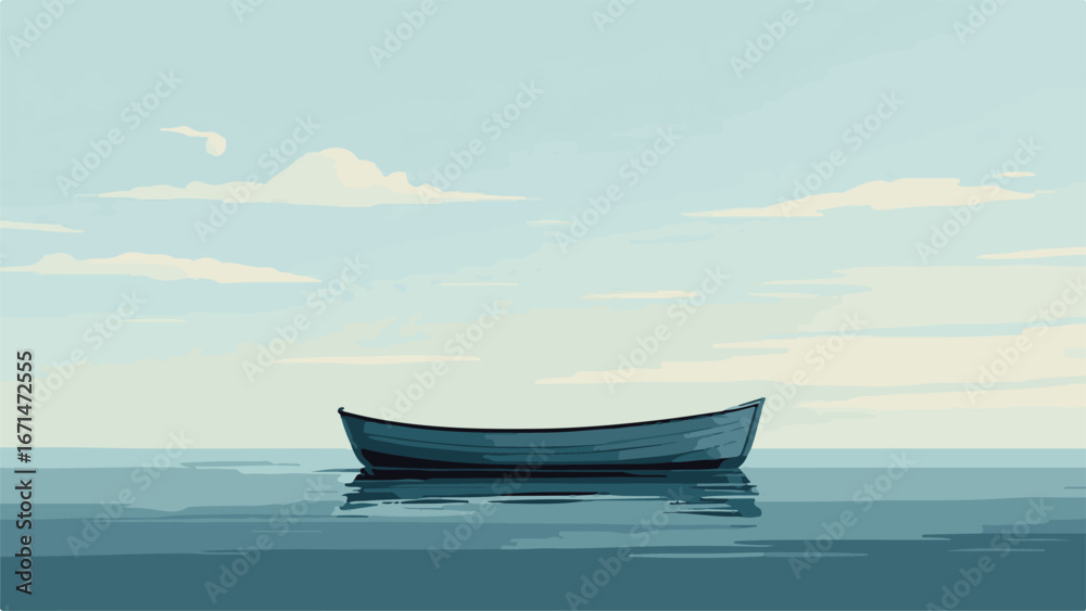 Naklejka premium boat on the sea