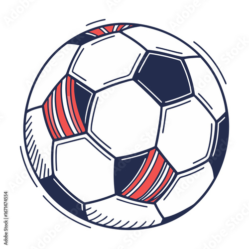 Vector Isolated Realistic Soccer Ball over white