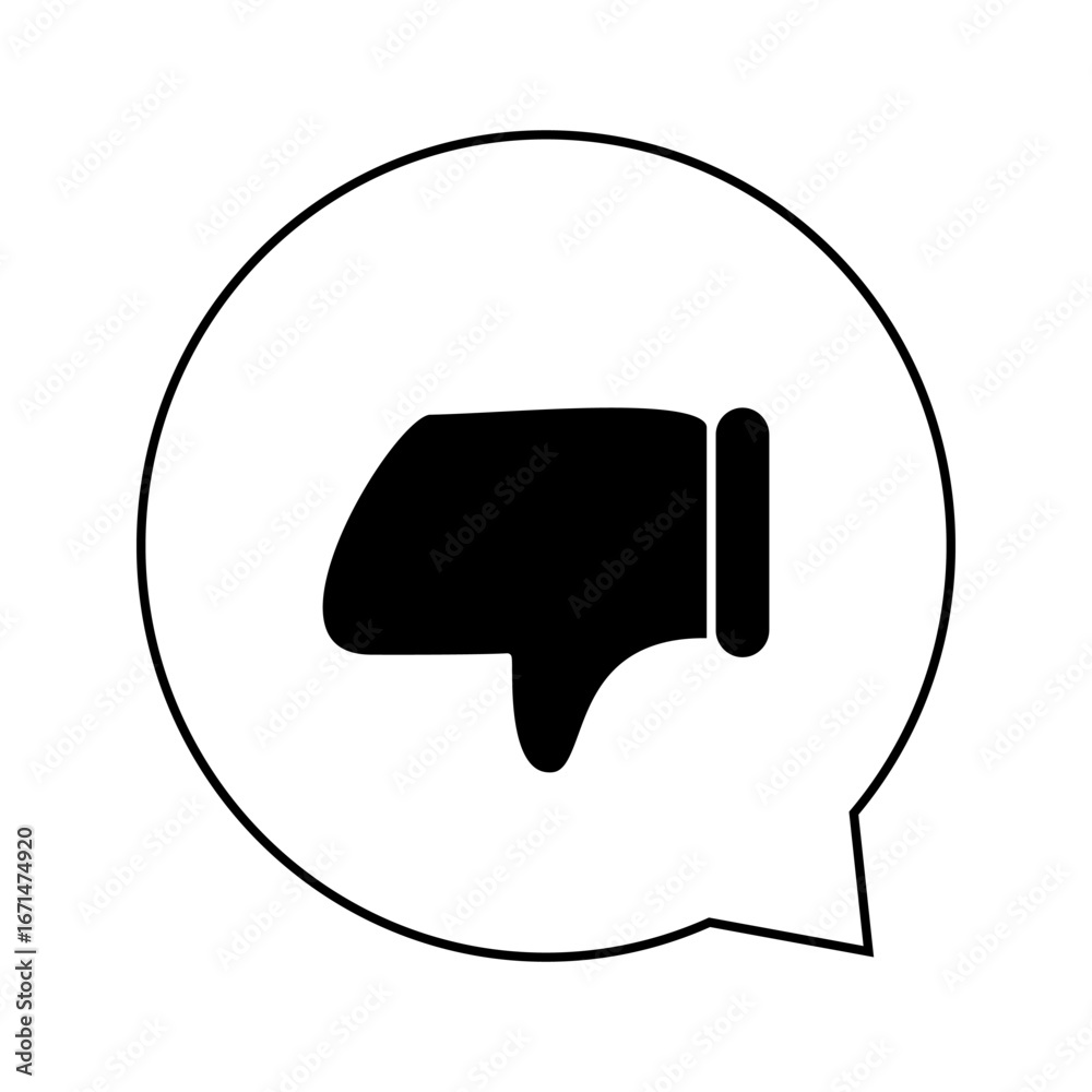 Naklejka premium バット・低評価・ダメなど 感情吹き出しマーク