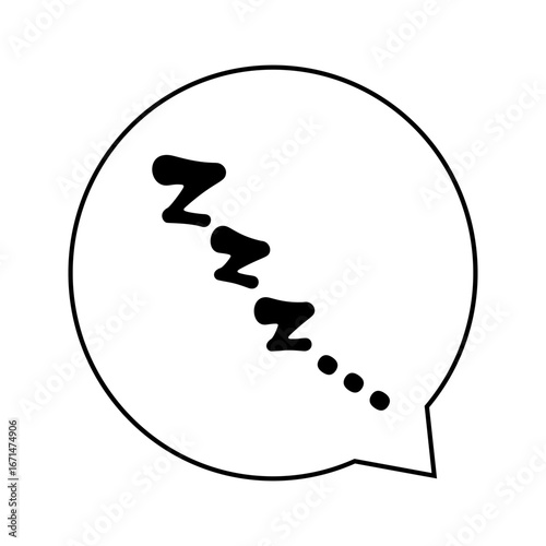 Zzz…・眠る・寝る・睡眠など 感情吹き出しマーク
