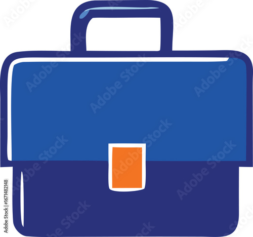 Blue briefcase with orange latch a symbol of business professionalism and travel essentials for work documents and gear