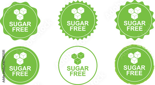 Healthy Food Icons with Sugar Free Guarantee for Packaging
