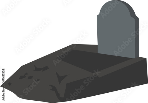 Empty Grave Cartoon Illustration