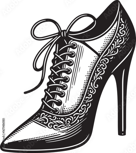 Elegant High Heel Shoe Vector Art