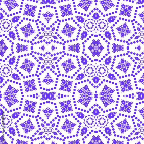seamless pattern with blue dots, seamless geometric pattern, seamless pattern with blue flowers