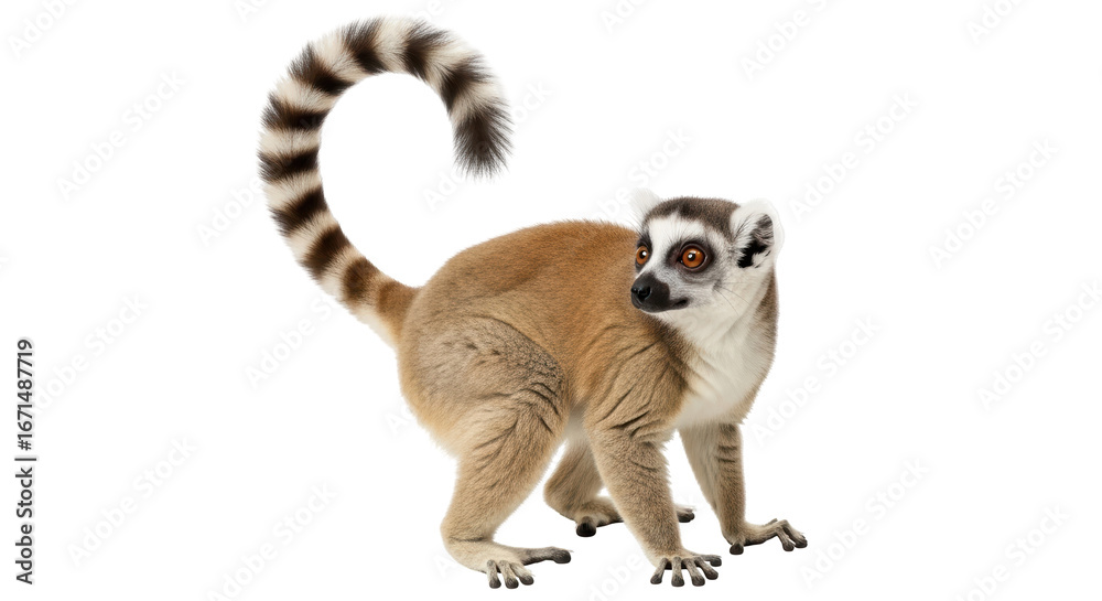 Naklejka premium Isolated Ring-Tailed Lemur