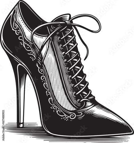 Elegant High Heel Shoe Vector Art