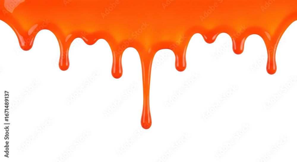Fototapeta premium Isolated dripping orange paint