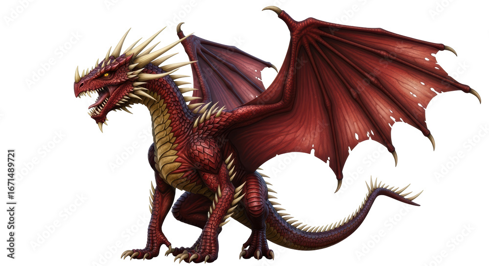 Obraz premium Isolated red dragon