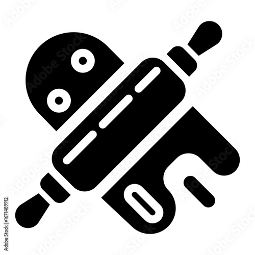 icon rolling pin with style glyph