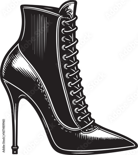 Elegant High Heel Shoe Vector Art