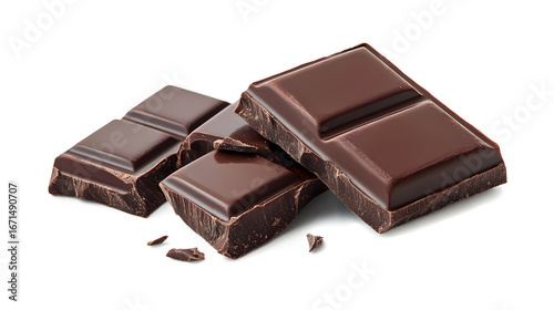 A piece of chocolate is cut into four pieces