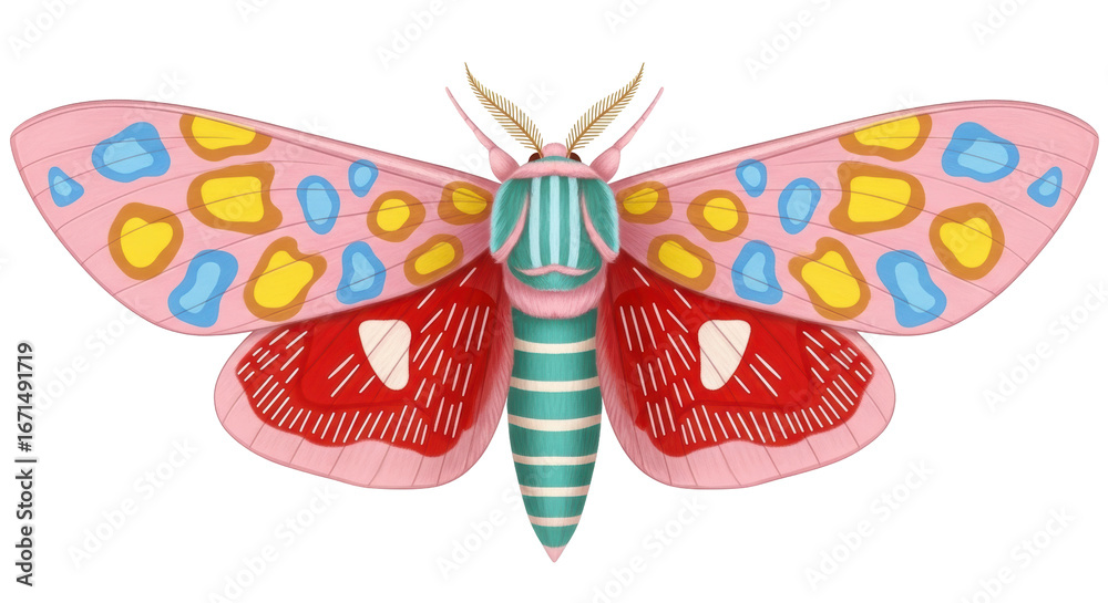 Fototapeta premium Isolated Colorful moth