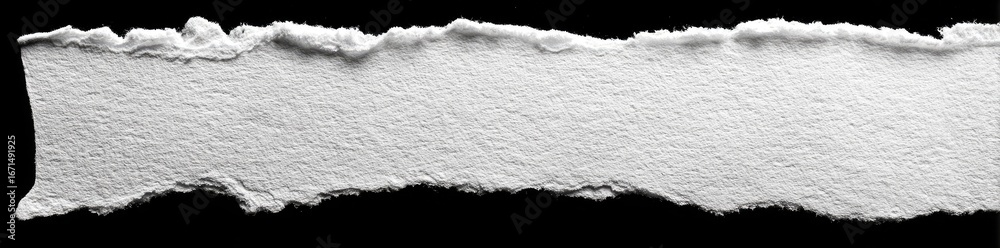 Obraz premium Ripped piece of white paper on a black background (2)