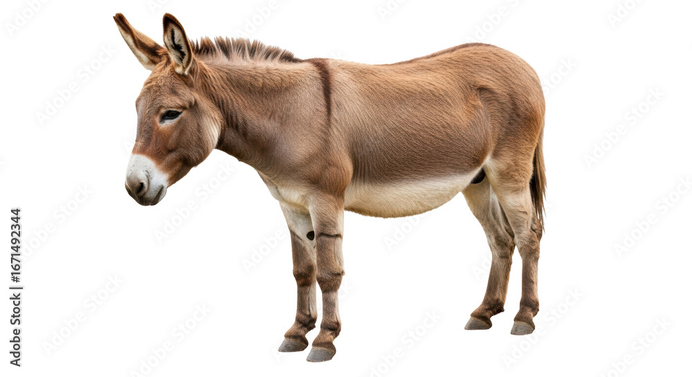 Fototapeta premium Isolated Brown Donkey
