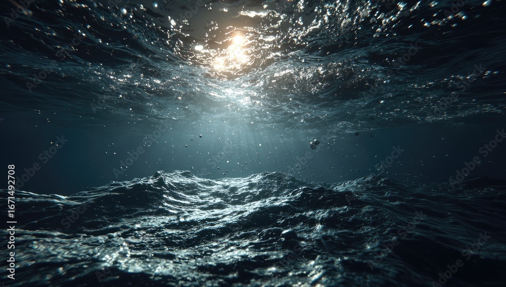 Obraz premium Underwater view of a sunlit seabed