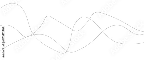 Abstract seamless wavy curve lines on white background.