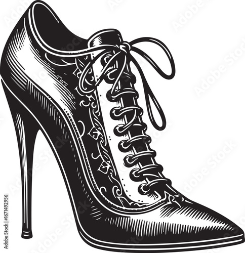 Elegant High Heel Shoe Vector Art