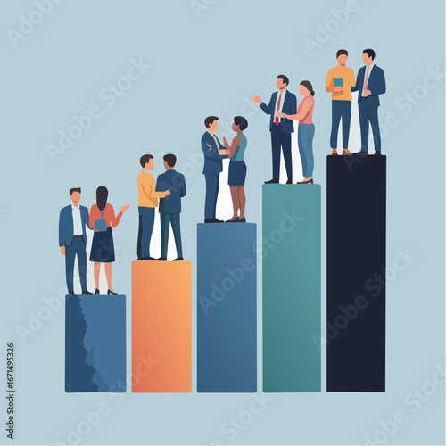 two or more people engaged in conversation, collaboration, or interaction to represent teamwork and social dynamics.