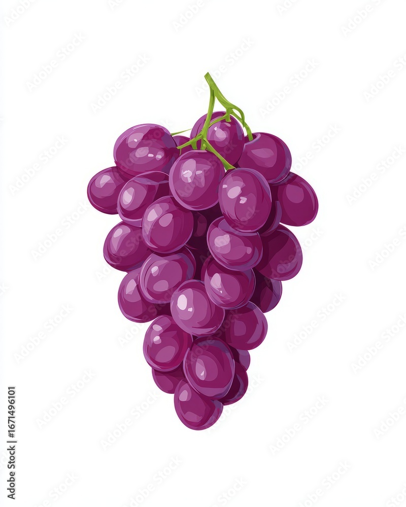 Fototapeta premium Iconic grape symbolizing wine on white background