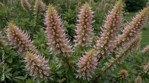 Wallpaper Mural Large Mediterranean spurge (Euphorbia characias) in flowers. Botanical Garden, KIT Karlsruhe, Germany, Europe Torontodigital.ca
