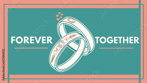 Elegant wedding rings symbolize eternal love and commitment, celebrating a beautiful union forever.