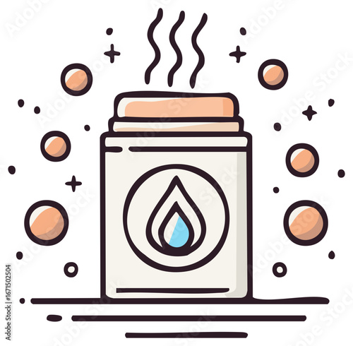 Aromatherapy oil diffuser releasing fragrant steam for wellness and relaxation