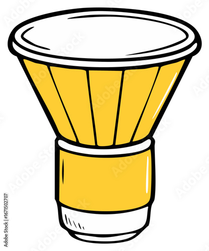 Stylized illustration of a yellow drum