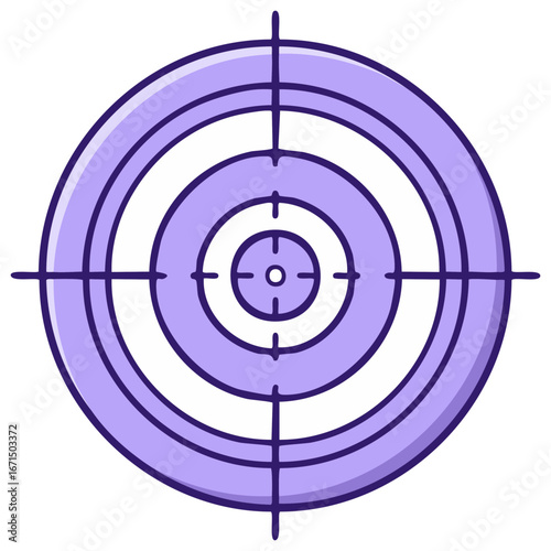 Concentric purple target with crosshairs for aiming, precision, accuracy, and focus.