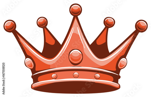 Stylized Orange Crown Emblem with Ornate Points and Gem Accents