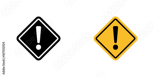 Warning sign with exclamation point, Vector Illustration,  Outlined icon